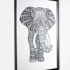 'Raja The Black Elephant' Mirrored Art By Artshoppe -Wall Decoration Store Raja the Black Elephant Mirror