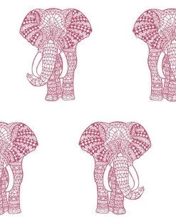 'Raja The Elephant' Wallpaper By Wallshoppe - Rose -Wall Decoration Store Raja the Elephant Rose detail 9792ca04 4b18 464e 8aa5 f4b89472955c
