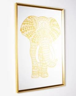 'Raja The Orange Elephant' Mirrored Art By Artshoppe -Wall Decoration Store Raja the Orange Elephant Mirror