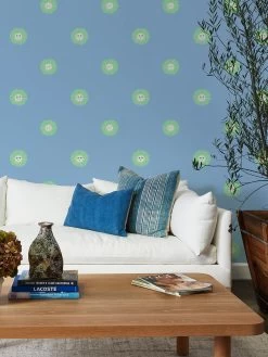 'Rising Sun' Wallpaper By Tea Collection - Denim -Wall Decoration Store Rising Sun by Tea Collection Denim RS