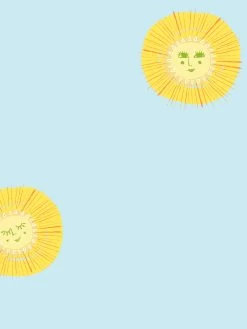 'Rising Sun' Wallpaper By Tea Collection - Pale Blue -Wall Decoration Store Rising Sun by Tea Collection Pale Blue Detail