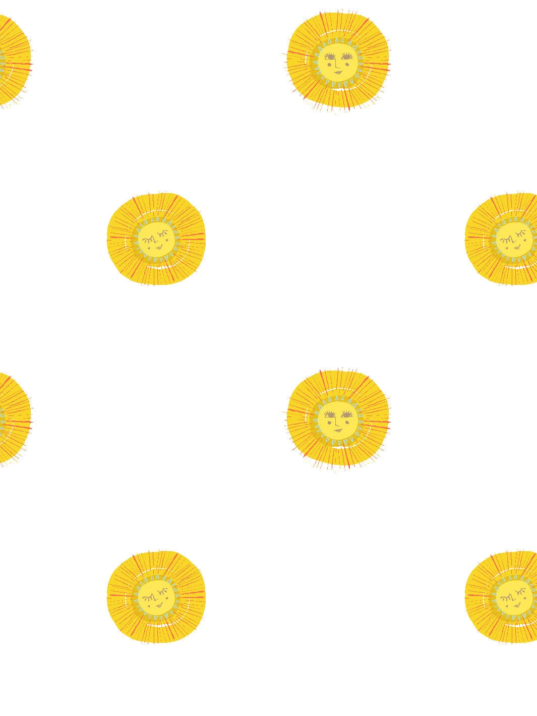 'Rising Sun' Wallpaper By Tea Collection - White 3 'Rising Sun' Wallpaper By Tea Collection - White