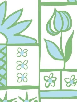 'Rita's Kitchen' Wallpaper By Lingua Franca - Green Blue 7 'Rita's Kitchen' Wallpaper By Lingua Franca - Green Blue -Wall Decoration Store Ritas Kitchen GreenBlue Detail