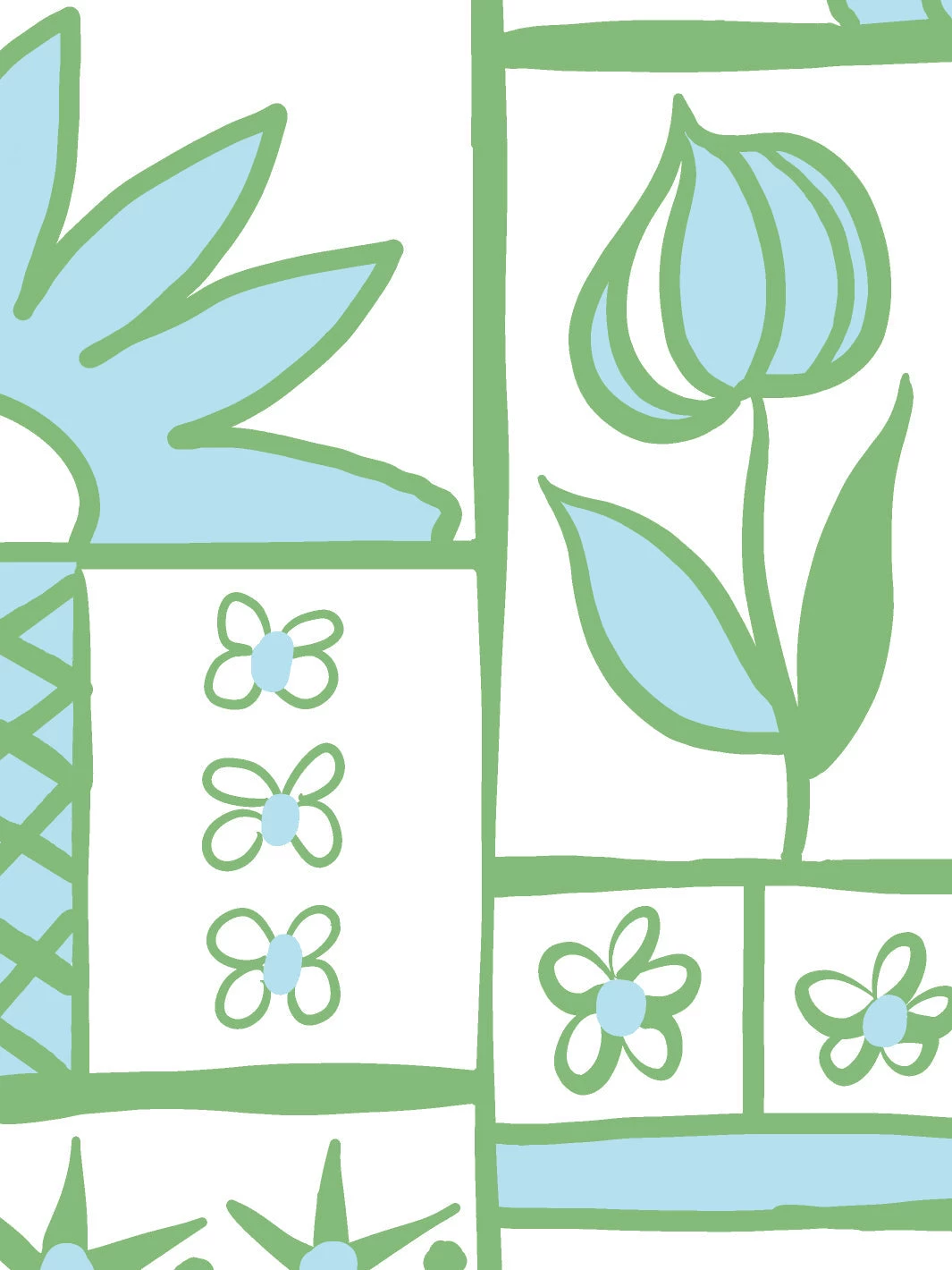 'Rita's Kitchen' Wallpaper By Lingua Franca - Green Blue 5 'Rita's Kitchen' Wallpaper By Lingua Franca - Green Blue - Image 3