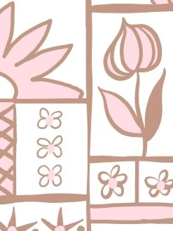 'Rita's Kitchen' Wallpaper By Lingua Franca - Pink Adobe -Wall Decoration Store Ritas Kitchen PinkAdobe Detail