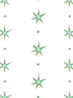 'Rita's Stars' Wallpaper By Lingua Franca - Green Blue 7 'Rita's Stars' Wallpaper By Lingua Franca - Green Blue -Wall Decoration Store Ritas Stars GreenBlue Detail