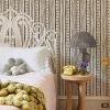 'Rita's Stripes' Wallpaper By Lingua Franca - Charcoal Moss -Wall Decoration Store Ritas Stripes CharcoalMoss RS