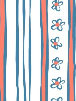 'Rita's Stripes' Wallpaper By Lingua Franca - Lapis Watermelon -Wall Decoration Store Ritas Stripes LapisWatermelon Detail