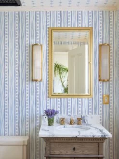 'Rita's Stripes' Wallpaper By Lingua Franca - Lavender Blue