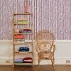 'Rita's Stripes' Wallpaper By Lingua Franca - Maroon Lilac