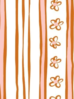 'Rita's Stripes' Wallpaper By Lingua Franca - Rust Pink 7 'Rita's Stripes' Wallpaper By Lingua Franca - Rust Pink -Wall Decoration Store Ritas Stripes RustPink Detail