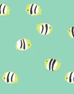 'Rosa Fish' Wallpaper By Tea Collection - Caribbean