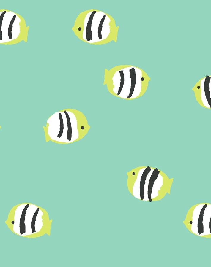 'Rosa Fish' Wallpaper By Tea Collection - Caribbean 3 'Rosa Fish' Wallpaper By Tea Collection - Caribbean