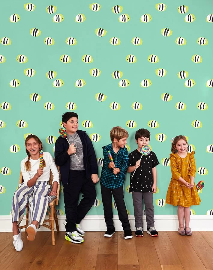 'Rosa Fish' Wallpaper By Tea Collection - Caribbean 4 'Rosa Fish' Wallpaper By Tea Collection - Caribbean - Image 2