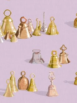 'All The Bells' Wallpaper By Sarah Jessica Parker - Lavender -Wall Decoration Store SJP Bells Lavender Detail