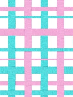 'Crosstown Plaid On White' Wallpaper By Sarah Jessica Parker - Capri Blue Blush