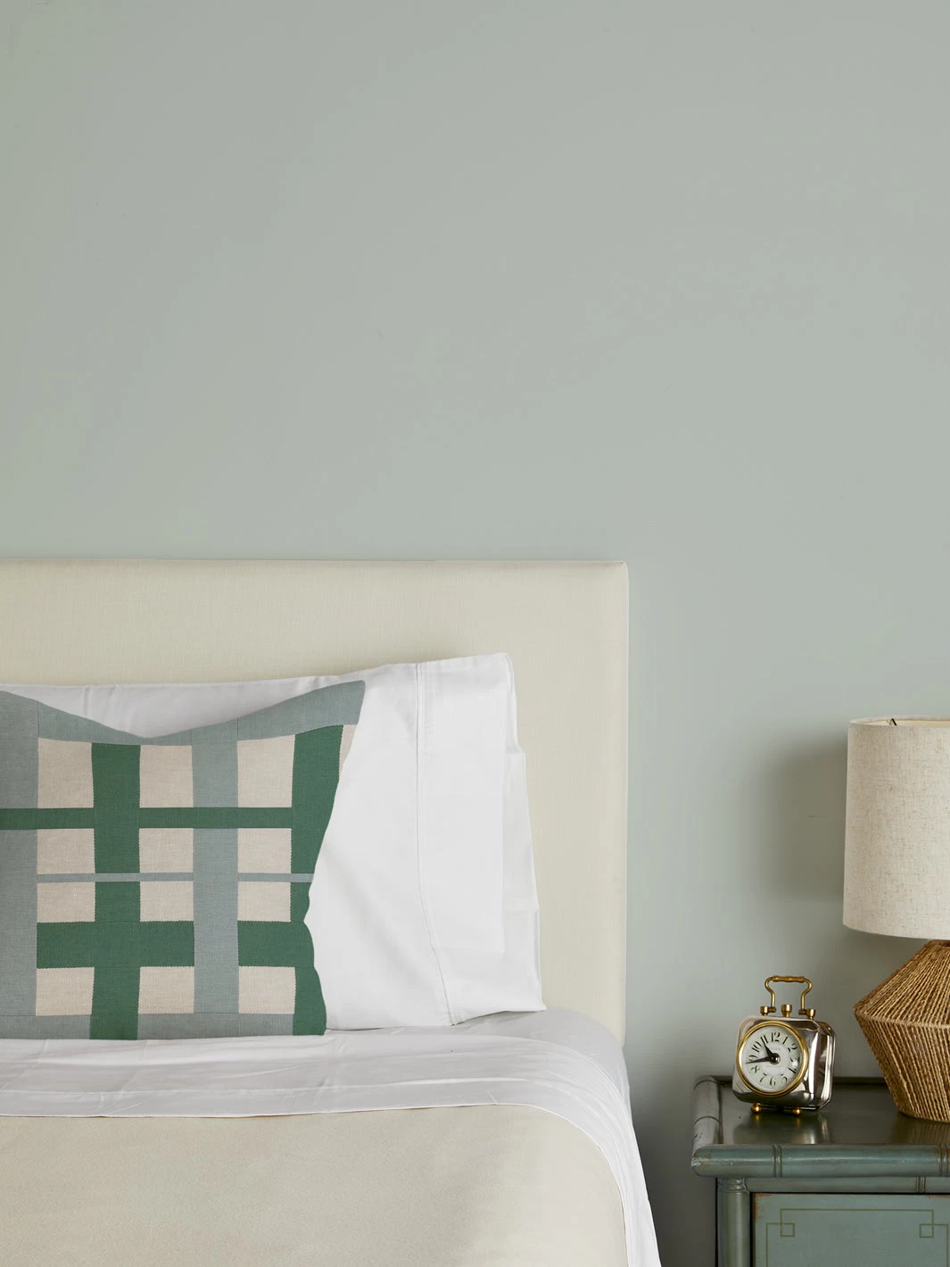 'Crosstown Plaid' Linen Fabric By Sarah Jessica Parker - Emerald Sky 4 'Crosstown Plaid' Linen Fabric By Sarah Jessica Parker - Emerald Sky - Image 2