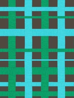 'Crosstown Plaid' Wallpaper By Sarah Jessica Parker - Emerald On Charcoal