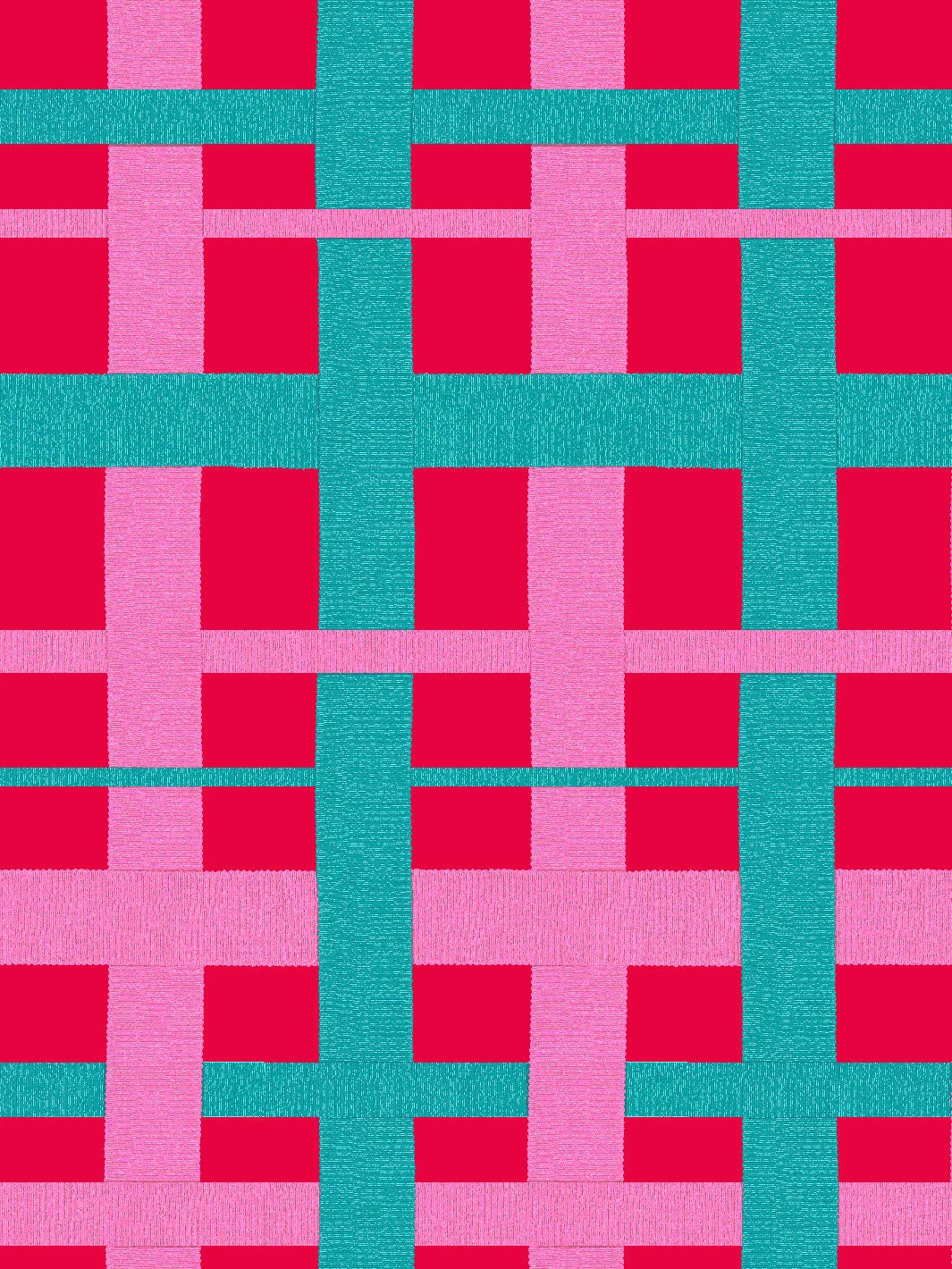 'Crosstown Plaid' Wallpaper By Sarah Jessica Parker - Teal On Geranium 3 'Crosstown Plaid' Wallpaper By Sarah Jessica Parker - Teal On Geranium