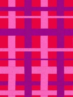 'Crosstown Plaid' Wallpaper By Sarah Jessica Parker - Violet On Scarlet