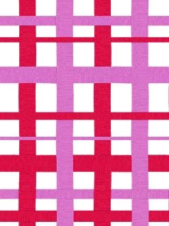 'Crosstown Plaid On White' Wallpaper By Sarah Jessica Parker - Geranium Lilac