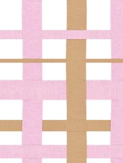 'Crosstown Plaid On White' Wallpaper By Sarah Jessica Parker - Pecan Slipper 7 'Crosstown Plaid On White' Wallpaper By Sarah Jessica Parker - Pecan Slipper -Wall Decoration Store SJP Crosstown Plaid on White Pecan Slipper Detail
