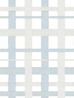 'Crosstown Plaid On White' Wallpaper By Sarah Jessica Parker - Silver Pearl