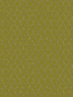 'Evelyn's Chicken Wire' Wallpaper By Sarah Jessica Parker - Metal On Olive