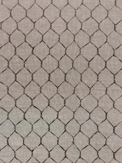 'Evelyn's Chicken Wire' Flax Fabric By Sarah Jessica Parker - Metal On Silver -Wall Decoration Store SJP Evelyns Chicken Wire Metal on Silver Flax