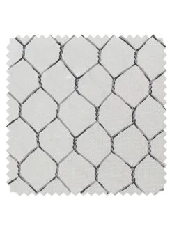 'Evelyn's Chicken Wire' Linen Fabric By Sarah Jessica Parker - Metal On Silver