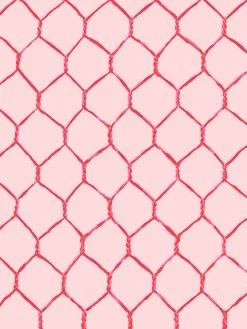 'Evelyn's Chicken Wire' Wallpaper By Sarah Jessica Parker - Punch On Pink -Wall Decoration Store SJP Evelyns Chicken Wire Punch on Pink Detail