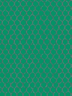 'Evelyn's Chicken Wire' Wallpaper By Sarah Jessica Parker - Raspberry On Emerald