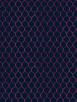 'Evelyn's Chicken Wire' Wallpaper By Sarah Jessica Parker - Raspberry On Navy
