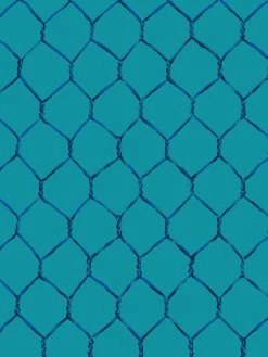 'Evelyn's Chicken Wire' Wallpaper By Sarah Jessica Parker - Sapphire On Peacock -Wall Decoration Store SJP Evelyns Chicken Wire Sapphire on Peacock Detail