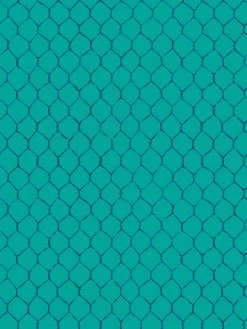 'Evelyn's Chicken Wire' Wallpaper By Sarah Jessica Parker - Sapphire On Teal