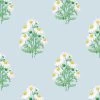 'Fleur De Camomille' Wallpaper By Sarah Jessica Parker - Misty Blue -Wall Decoration Store SJP Fleur de Camomille Misty Blue Design