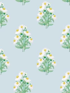 'Fleur De Camomille' Wallpaper By Sarah Jessica Parker - Misty Blue