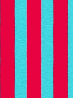 'Grosgrain Stripe' Wallpaper By Sarah Jessica Parker - Scarlet Capri Blue -Wall Decoration Store SJP Grosgrain Stripe Scarlet Capri Blue Detail
