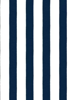 'Grosgrain Stripe On White' Wallpaper By Sarah Jessica Parker - Navy