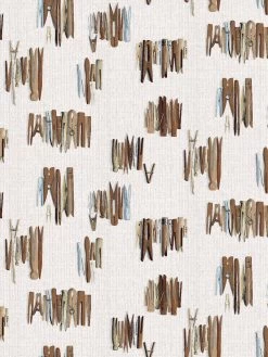 'Laundry Line' Wallpaper By Sarah Jessica Parker - Cream