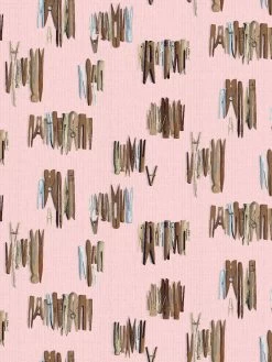 'Laundry Line' Wallpaper By Sarah Jessica Parker - Pink