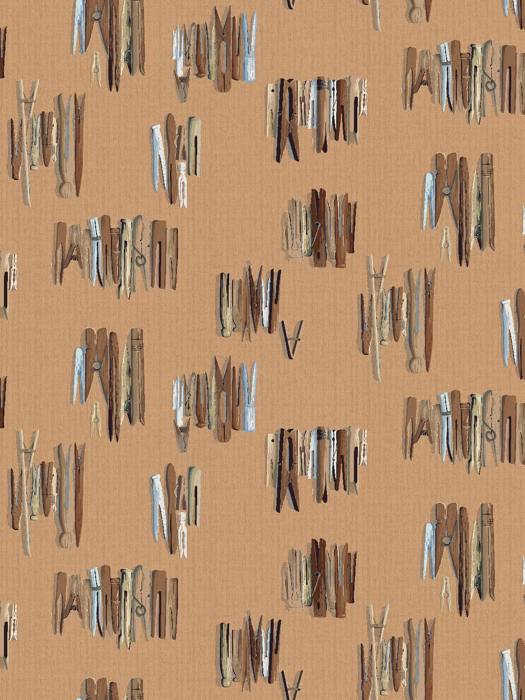 'Laundry Line' Wallpaper By Sarah Jessica Parker - Saddle 3 'Laundry Line' Wallpaper By Sarah Jessica Parker - Saddle