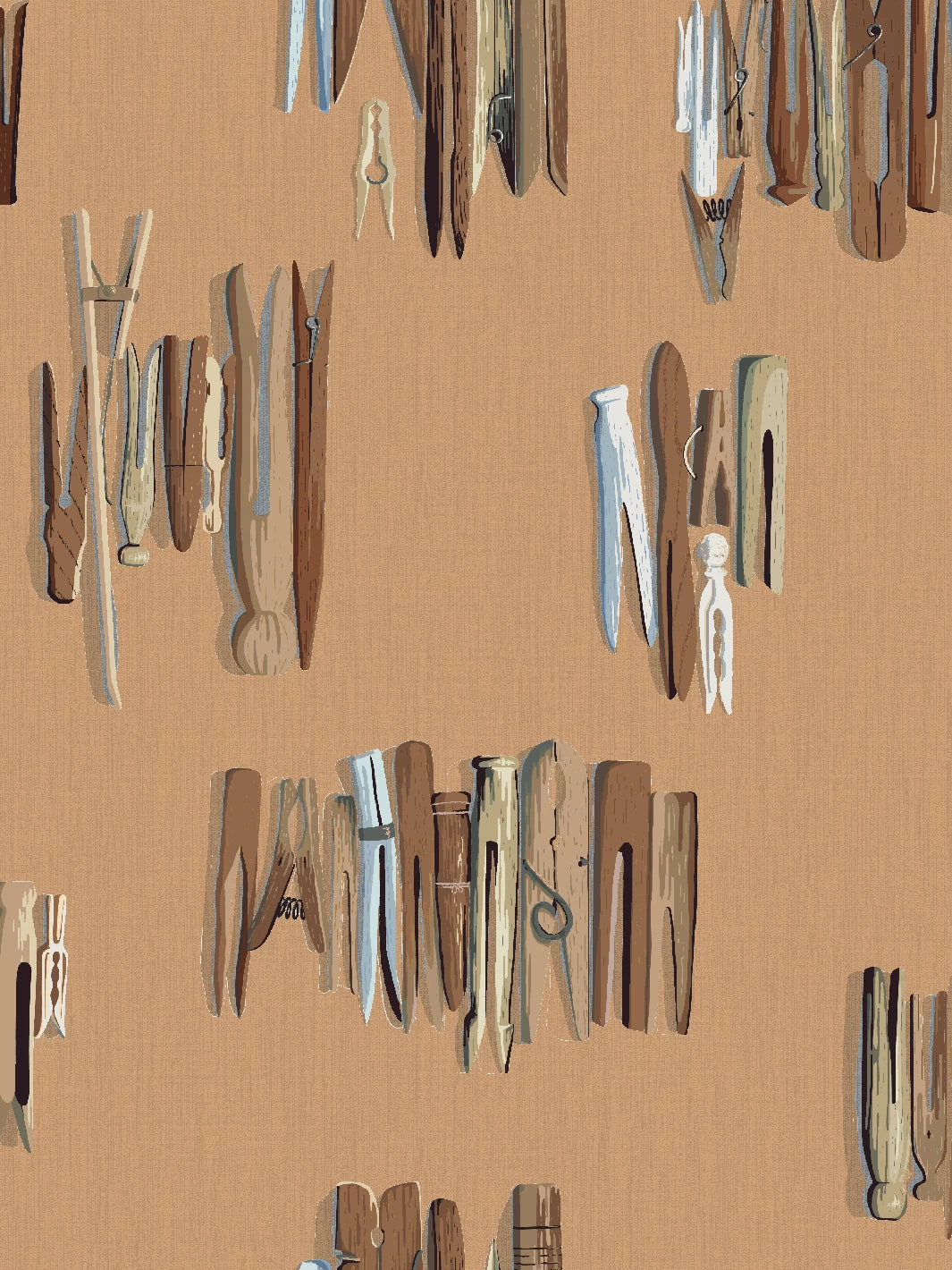 'Laundry Line' Wallpaper By Sarah Jessica Parker - Saddle 5 'Laundry Line' Wallpaper By Sarah Jessica Parker - Saddle - Image 3