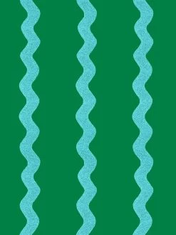 'Ric-Rac Stripe' Wallpaper By Sarah Jessica Parker - Emerald Capri Blue 7 'Ric-Rac Stripe' Wallpaper By Sarah Jessica Parker - Emerald Capri Blue -Wall Decoration Store SJP Ric Rac Stripe Emerald Capri Blue Detail