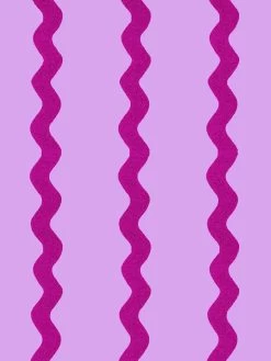 'Ric-Rac Stripe' Wallpaper By Sarah Jessica Parker - Lavender Lilac -Wall Decoration Store SJP Ric Rac Stripe Lavender Lilac Detail