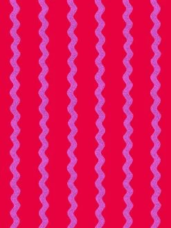 'Ric-Rac Stripe' Wallpaper By Sarah Jessica Parker - Lilac Geranium