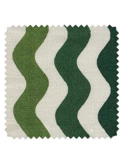 'Ric-Rac Bands' Linen Fabric By Sarah Jessica Parker - Greens