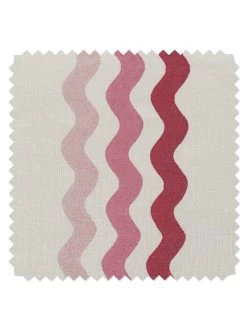 'Ric Rac Bands' Linen Fabric By Sarah Jessica Parker - Pink Slipper