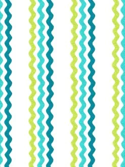 'Ric-Rac Bands' Wallpaper By Sarah Jessica Parker - Citron Teal Peacock