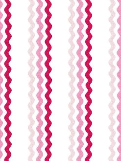 'Ric-Rac Bands' Wallpaper By Sarah Jessica Parker - Pink Slipper Geranium
